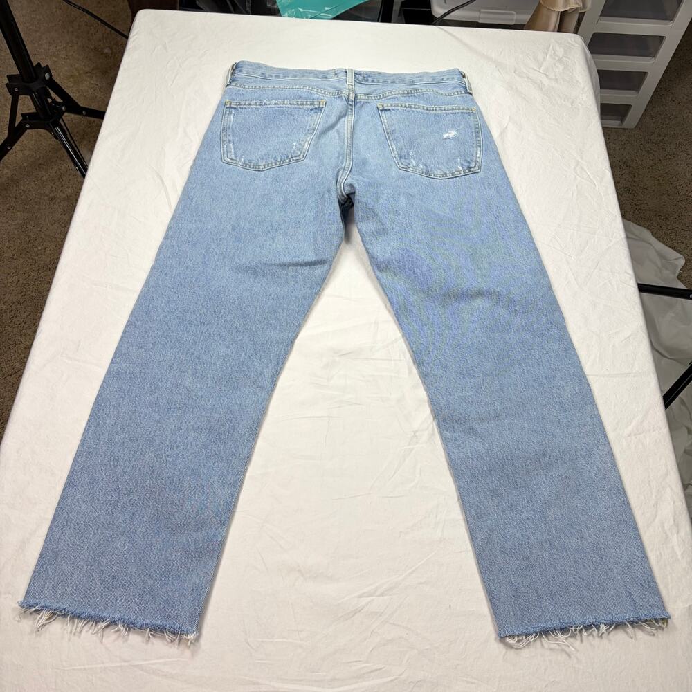 Agolde womens high rise light wash cropped jeans. Size 27 100% cotton button fly - Picture 7 of 8
